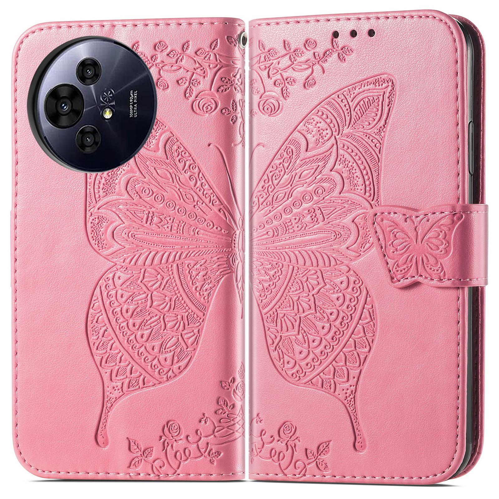 Pour TCL 50 Pro Nxtpaper 5G Étui Portefeuille en Cuir PU Housse de Téléphone Motif Papillon