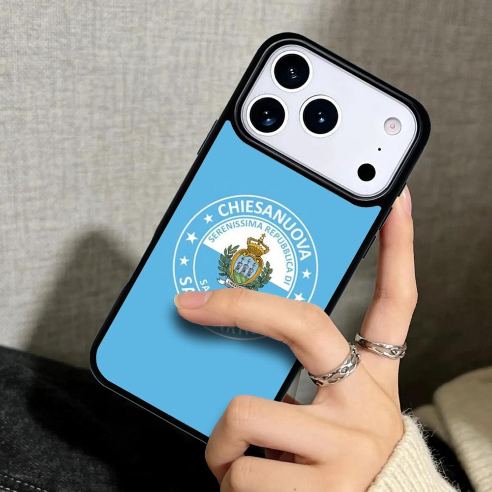 Capa Case for iPhone 17 Air 16 Pro Max 15 Plus 11 13 Mini 14 12 Back Phone Cover San Marino Flag