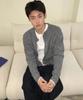 Intempomood Moss Crop Ribbed Cardigan_Gray