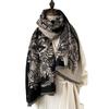 Autumn and winter new retro landscape painting elegant fashion scarf shawl high sense women's imitation cashmere warm scarf