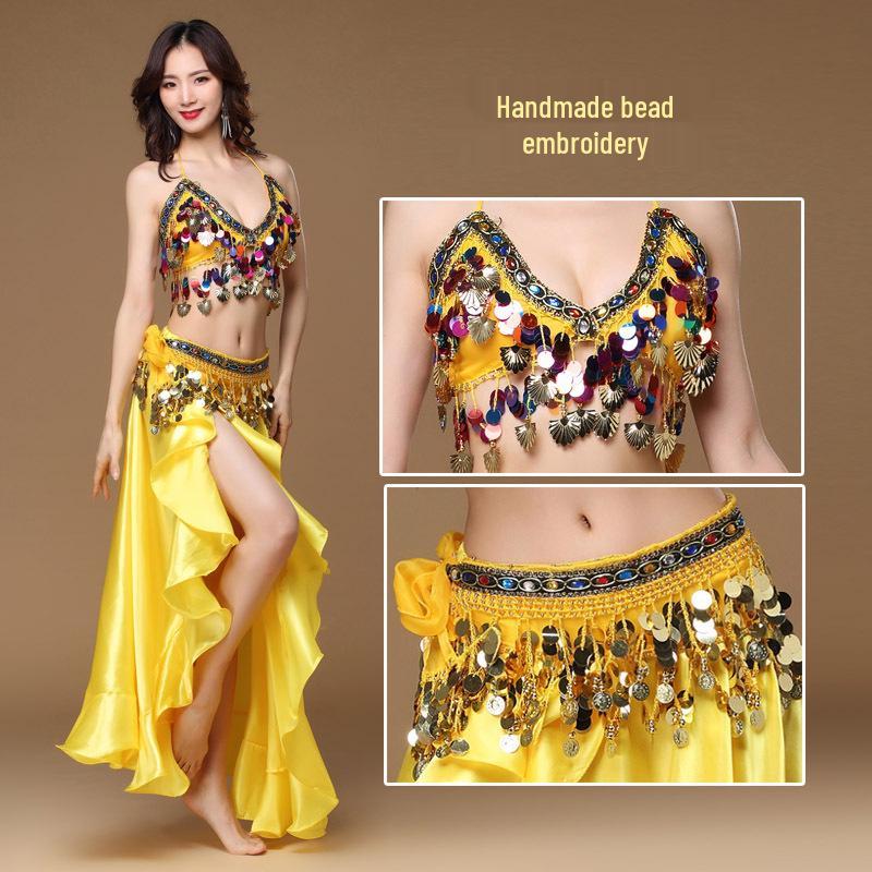 Costume de danse indienne sexy 2023 - Ensemble soutien-gorge de performance et jupe longue pour femme