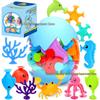 Colorful Sea-Themed Suction Cup Bath Toys Set for Kids