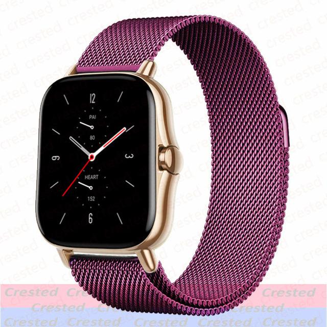 20mm/22mm Milanese loop band For Amazfit GTS/4/2/2e/3/GTS2 Mini/GTR 47/GTR2/4/3/Pro Watch Bracelet correa Amazfit bip 6 5 straps