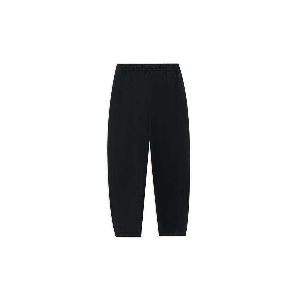 Li-Ning Fashion Series Pattern Print Logo Fleece-Lined Warm Loose Knit Sweatpants Men Bottoms Black AKLSG67-4