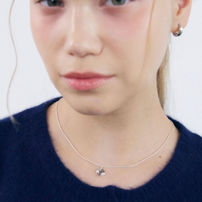 NUOY (925 Silver) Silver Circle Pendant Necklace