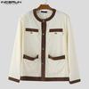 INCERUN Autumn Men Long Sleeve Casual Stitching Buttons Texture Jackets Coats