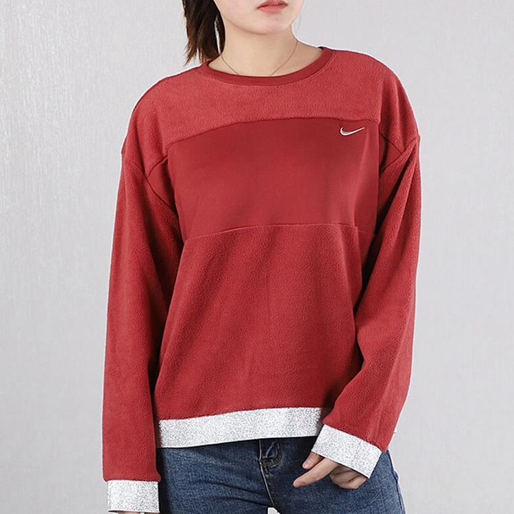 Nike Embroidered Logo Patchwork Pullover Sweatshirt Women Tops CJ0006-661
