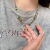 Seven-Color Heart Stone Epoxy Necklace for Women - Summer 2023 Trendy Clavicle Chain