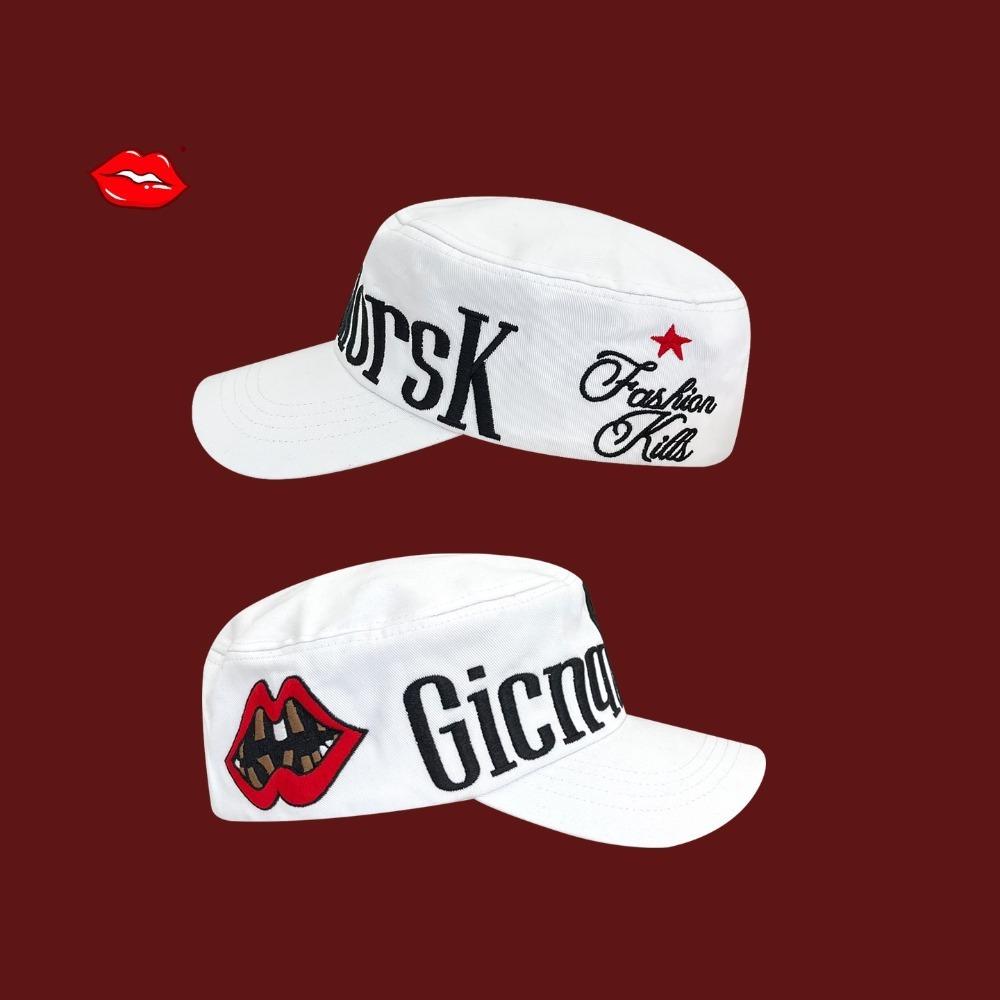 

Korean Vintage Classic Baseball Cap for Men Women, Black Letter Embroidery Color Block Cotton, Ideal for Travel Outdoor Adjustable белый