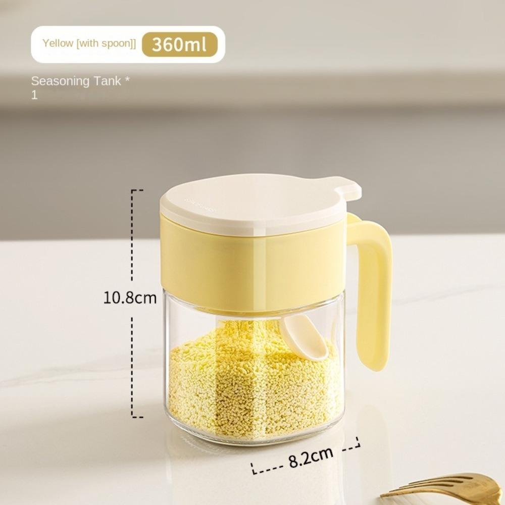 High Quality Glass Glass Seasoning Jar Moisture-proof Punch-free Spices Container Sealed Portable Condiment Box Kitchen Tools жёлтый