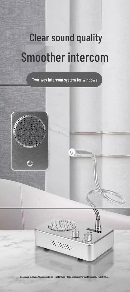 XD-968 Metalen Tweerichtingsluidspreker Intercom voor Banken, Ziekenhuizen en Kaartjesloketten