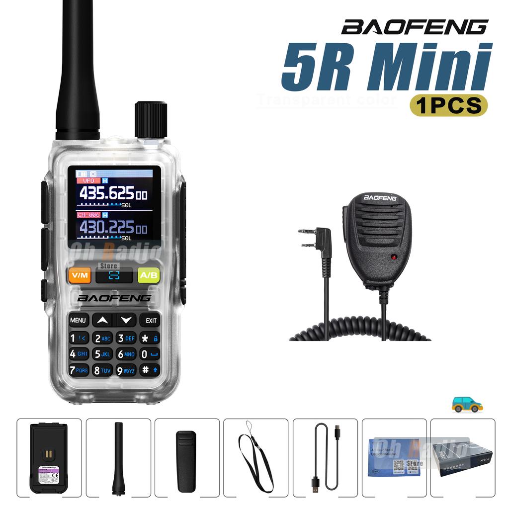 1 ADET Baofeng UV 5R Mini Telsiz Bluetooth Programlama Frekans Kopyalama USB-C Şarj Cihazı Çift PTT Bant AM Kamp Taşınabilir Radyo