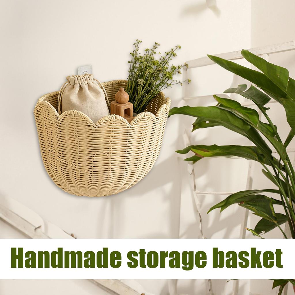 Panier en rotin tressé, idéal pour les débutants, rangement pour clés, organisateur de salle de bain, motif tournesol, panier de méditation.