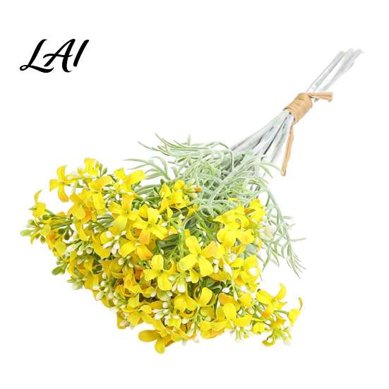 Maintenance Free Indoor Plant Decor Artificial Orange Jasmine Flowers Realistic Murraya Paniculata Flower Bouquets Silk Lilac Stems for Vase