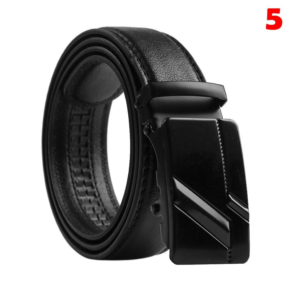 

Fashion Waistband High-Quality PU Leather Belt Male Strap Ratchet Automatic Buckle Belts 5