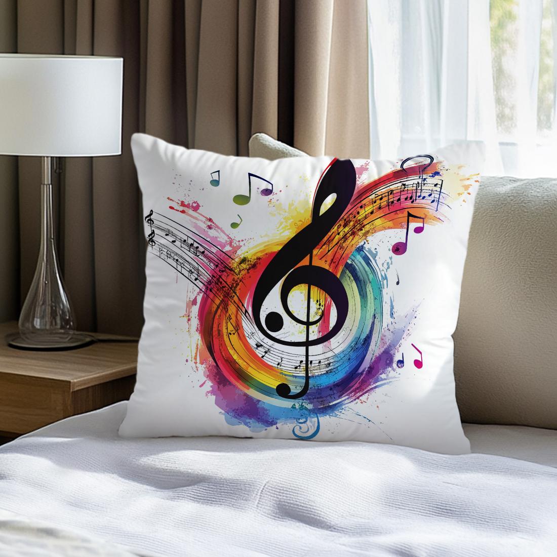 Tinika Chen Unisex Music Symbols Cushions Pillowcase Cushion Cover Throw Pillow Sofa Decoration Pillowcover Home Car Sofa Decor