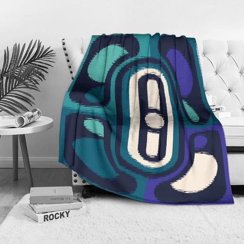 Abstract Geometric Velvet Throw Blanket Sofa Bed Decorative Cushion Cover Modern Art Home Textile