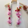 Floral Graduation Stole Handmade Custom Floral Belt with Realistic Faux Silk Flowers Phalaenopsis Roses Dahlias Personalized Engraved Tags Unique Grad