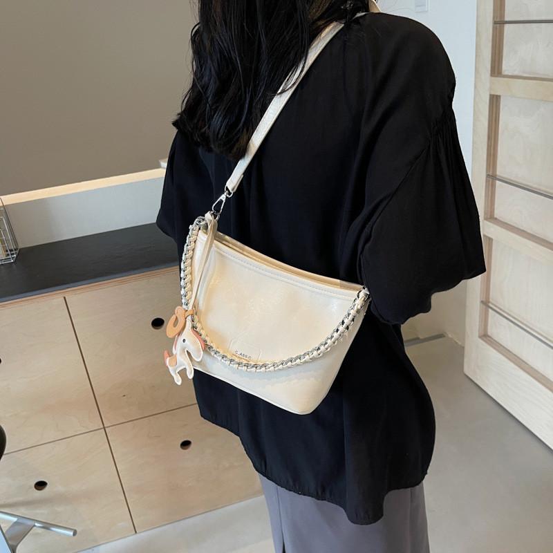 Ielgy Silver Bag High-End Red Shoulder Bag Popular Chain Summer Cross-Body Bucket Bag