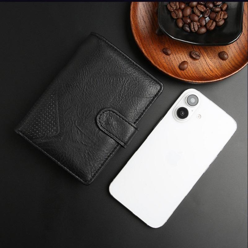 Herrplånböcker Slitstark Kvalitet Läder Sedelklämma Herr Business Casual Kort Trefaldig RFID-blockerande Plånbok Korthållare Rese Passfodral Plånbok