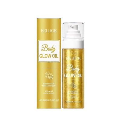 Eelhoe Body Flash Protective Oil Body Skin Moisturizing Nourishing Protective Shiny Highlight Refreshing Treatment Oil Less