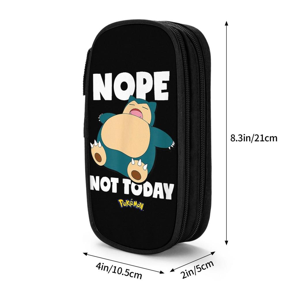 Pokemoned Nope Not Today Snorlax Pencil Cases Pen Holder Bag Girls Boys Big Capacity Students School Gift Pencilcases