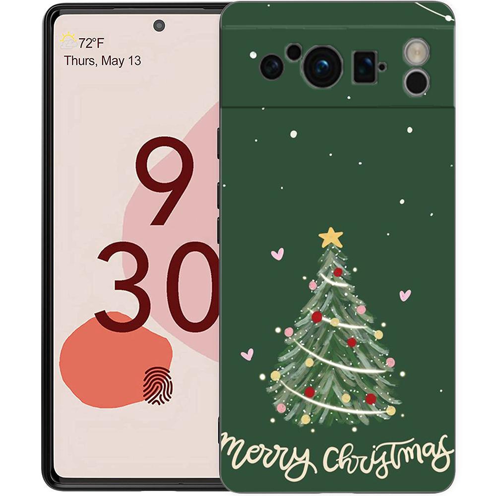 Merry Christmas Tree For Google Pixel 8 Pro Phone Case Pixel 9 Pro XL TPU Case Pixel 8 Pro 8A 7A 7 6A 6 Pro Soft Black Cover