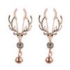 Female Adjustable Deer Nipple Clamp With Bell Stimulator Rose Gold Metal Nipple Clips Breast Bondage Restraint Slave Sex Toy