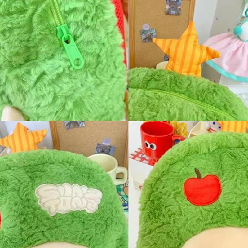 

Мультяшный плюшевый рюкзак с большой вместимостью, многоцелевой, в виде яблони, студенческий, детский, удобный школьный рюкзак 1pc