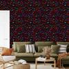Neon Glitter Hearts Wallpaper Black, Burgundy and Maroon 50x1000