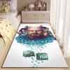 Area Rug, Breaking Bad Cast Blue Meth Crystal White Background Poster, Man Cave Decor, Non-Slip Mat