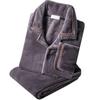 Herren Korallfleece Pyjama Langarm Verdickter Flanell Hauskleidungsset Herbst Winter Warm Locker Geschnitten Nachtwäsche Ensemble