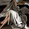 G5Z Luxus-Kunstfuchsfell-Decke - Extra dicke Winter-Raschel-Tagesdecke