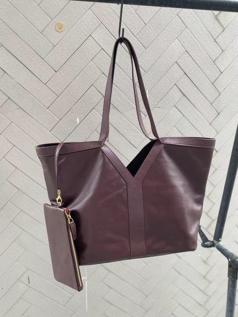New Lazy and Slack Feeling Large Bag Women's Leather Bag Large Capacity Shoulder Portable Commuter Bag