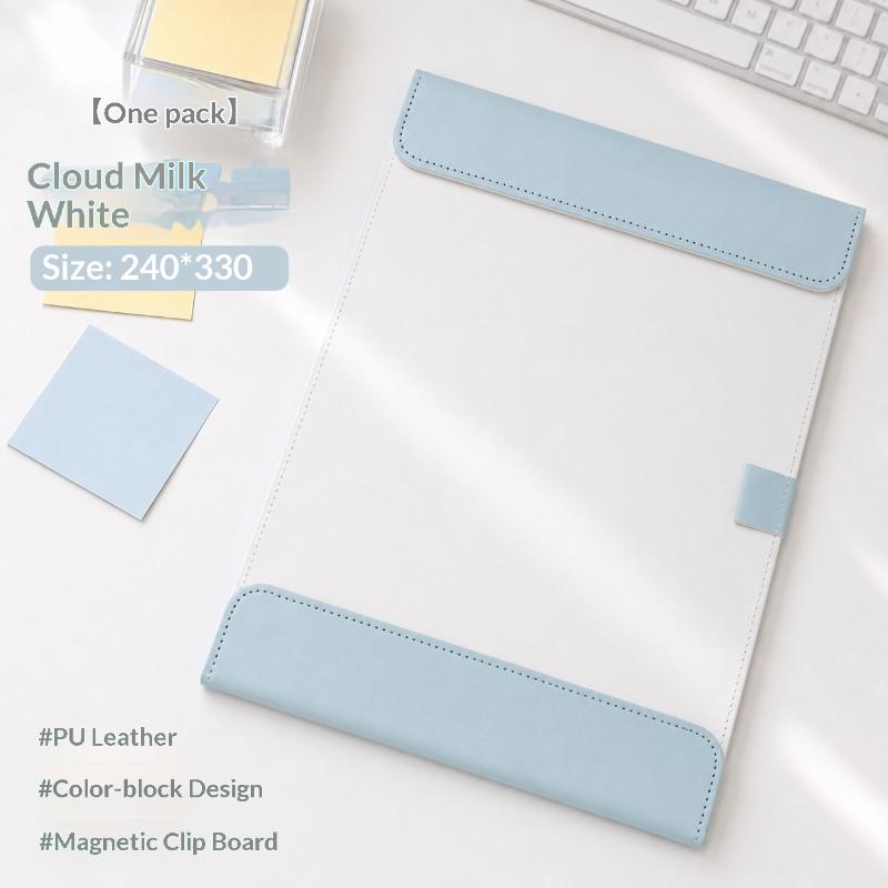 1Pcs A4 Pu Leather Clipboard With Magnetic Closure Wear Resistant Surface Perfect For Students Study Office Daily Note Taking