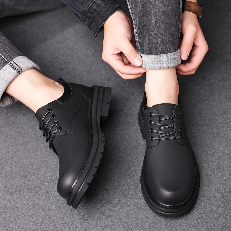 Fashion Fashion men's thick soled shoes Retro and high-quality genuine leather Casual business or partyDerby Luxury Adult Shoes New
