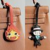 Handmade Genuine Leather Cute Small Flame Bag Pendant Car Key Chain Rope Ring Scarecrow Pendant Decoration New Pendant Bag Charm