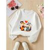 Unisex Crewneck Sweatshirt - Cute Animals Love Heart Pattern Print Machine Washable, Spring And Autumn,Sportswear And Casual Wear,Soft And Comfortable