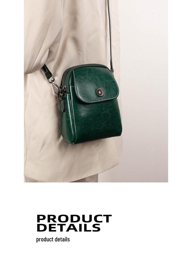 Gefini Women's 2023 Trendy Genuine Leather Cowhide Crossbody Shoulder Bag 