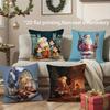 Christmas Cute Santa Throw Pillow Covers Pattern Cushion Cover Suitable for Sofa Bedroom Car Pillow Cover