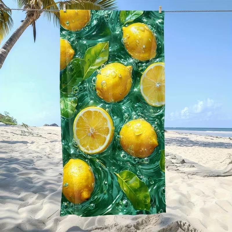 Zomerstrandlaken Citroenprint Sneldrogend Badlaken Buiten Zomer Zwemmen Badlaken Sportlaken