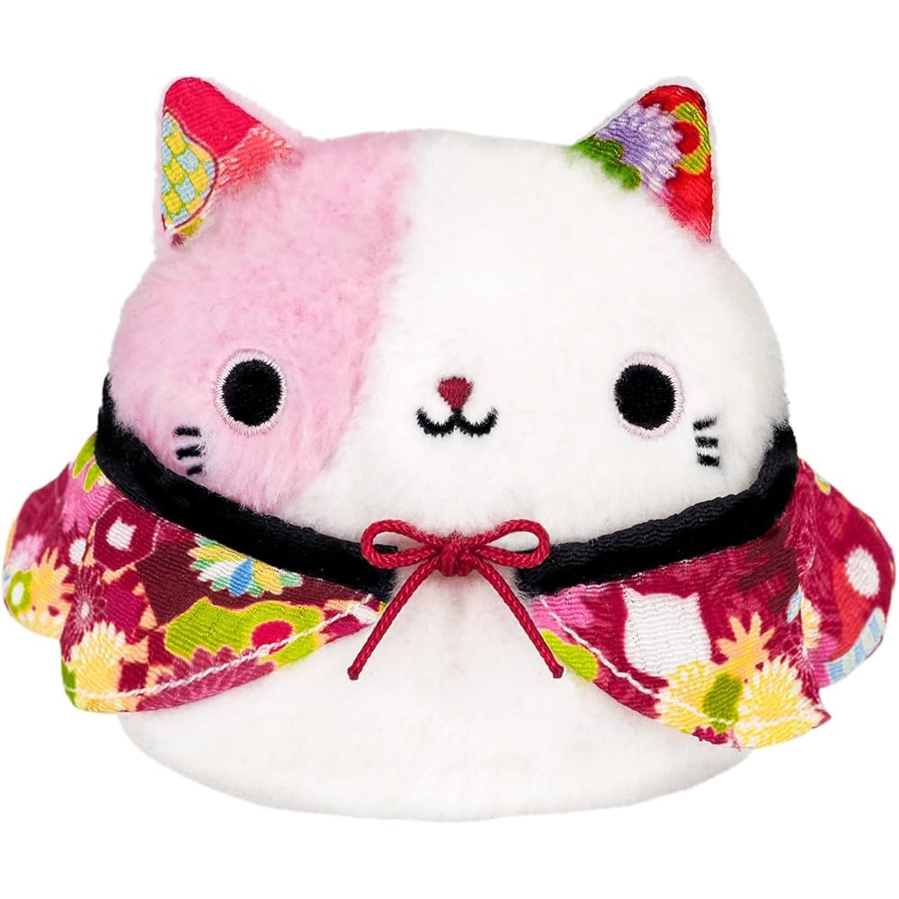 Sanei Boeki Local Specialty Dango Red Haori Cat Plush Toy W7.5 x D6 x H7 cm