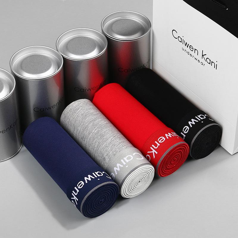 Men'S Panties Boxers Breathable Pure Cotton Modal Four Corners Tide Graphene Thin Boys Shorts Pants Gift Box