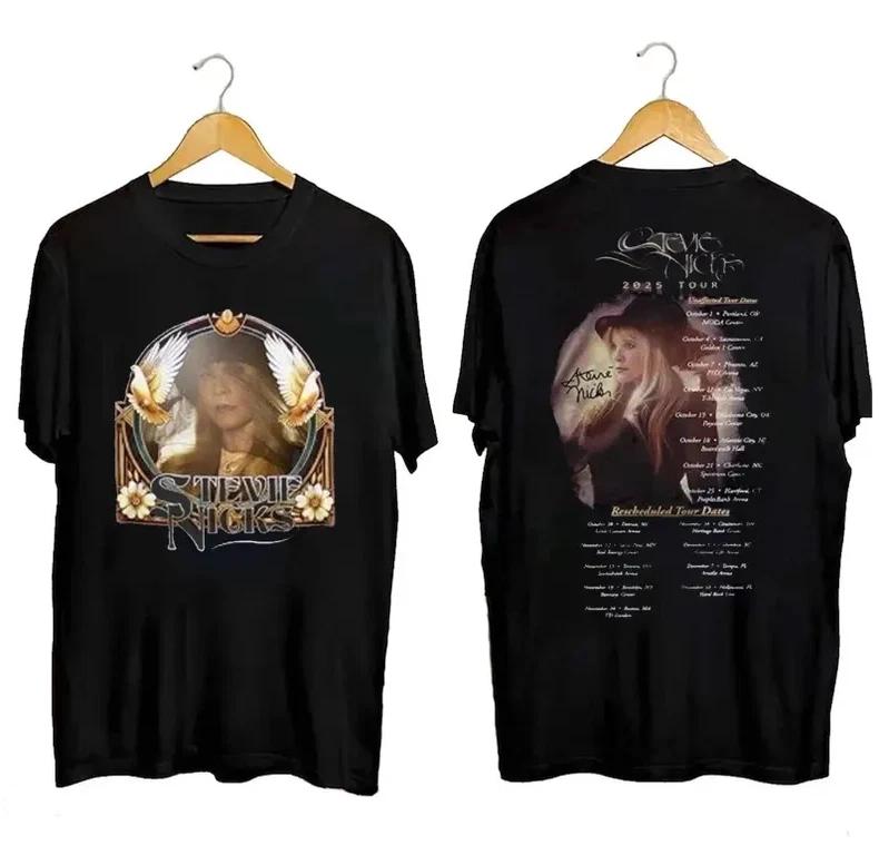 Stevie Nicks Live Concert Music Tour Dates 2025 Vintage Rock Double Sided T-Shir