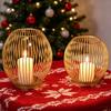 Medium Size Candle Holder Metal Wire Cage Pillar Vintage Hollow Out Combined Holders Set Tea Light for Fireplace Mantel Table Centerpiece Style