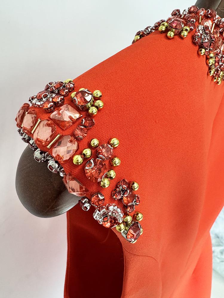 High Street Fashion Spring 2026 Rhinestone Mesh Beaded Vest Dress