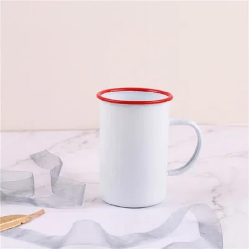 Outdoor Enamel Creative Coffee Tea Water Milk Cups Camping Mugs Enamel Mug with Handle Drinkware Vacation Hiking Mug Gifts