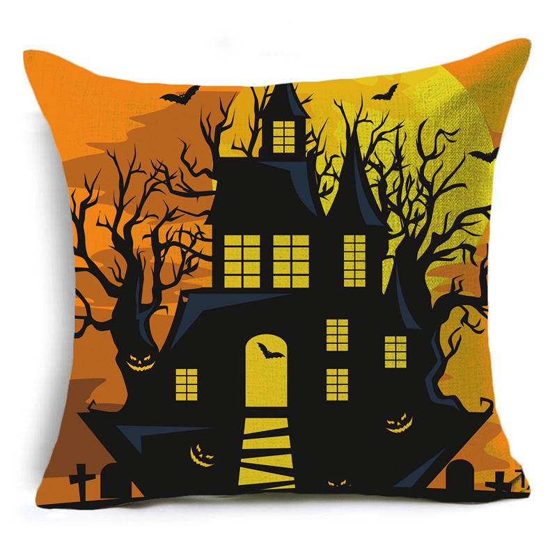 Halloween Pillowcase for Home Decorations Car Cushion Covers 40cm/45cm and 50cm Linen