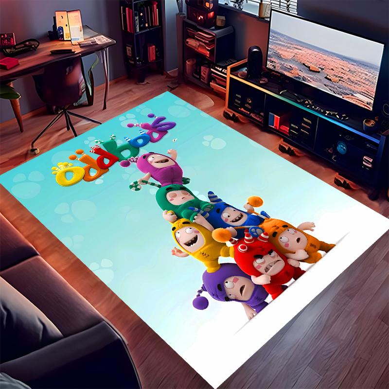1pz Tappeto Area con Stampa Oddbods - Morbido, Lavabile, Antiscivolo, Tappeto Decorativo da Interno per Sedie da Ufficio, Soggiorno, Ufficio in Casa