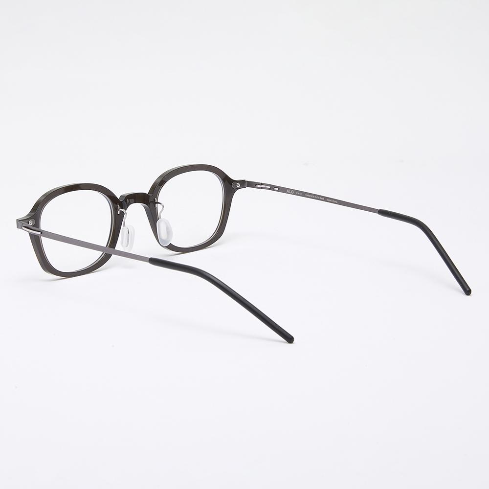 Alloaiweeo [The Air] Al5509 0910G Oriental Square Ultra-Lightweight Eyeglass Frame Black Blue Light Lens Selection